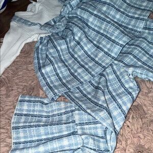 Blue Plaid Matching Set